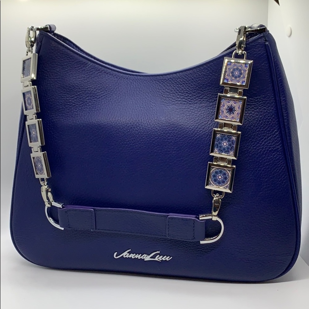 Helena Authentic Leather Locket Strap Purse / Hobo Bag
